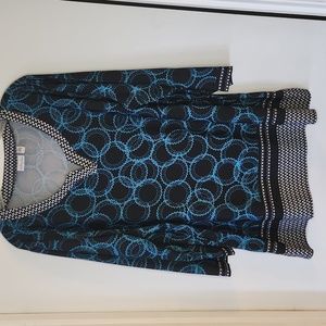 Kim Rogers Blue and Black Blouse